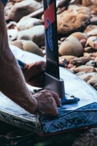 Attach hydrofoil to carbon Appletree Pro-Foil board