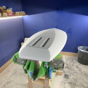 Blanket Appletree Pro-Foil kiteboard in shaping bay factory