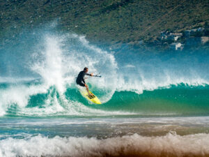 neon yellow klokhouse kite surfboard