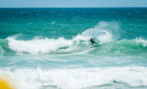 riding a kite surf board