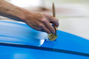hotcoating at appletree surfboards factory